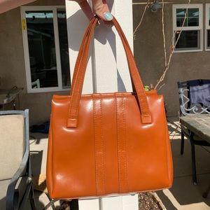 Brown, dark tan, purse, hand bag